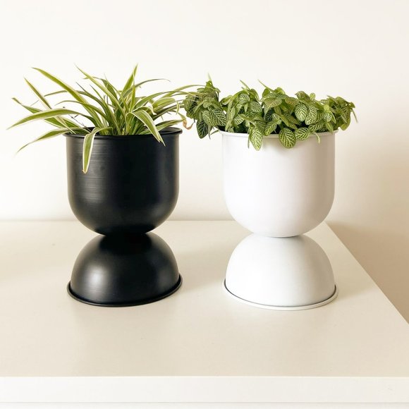 "Venus" Double Decker Metal Planter / Pot in Matte Finish - White - Picture 10 of 13